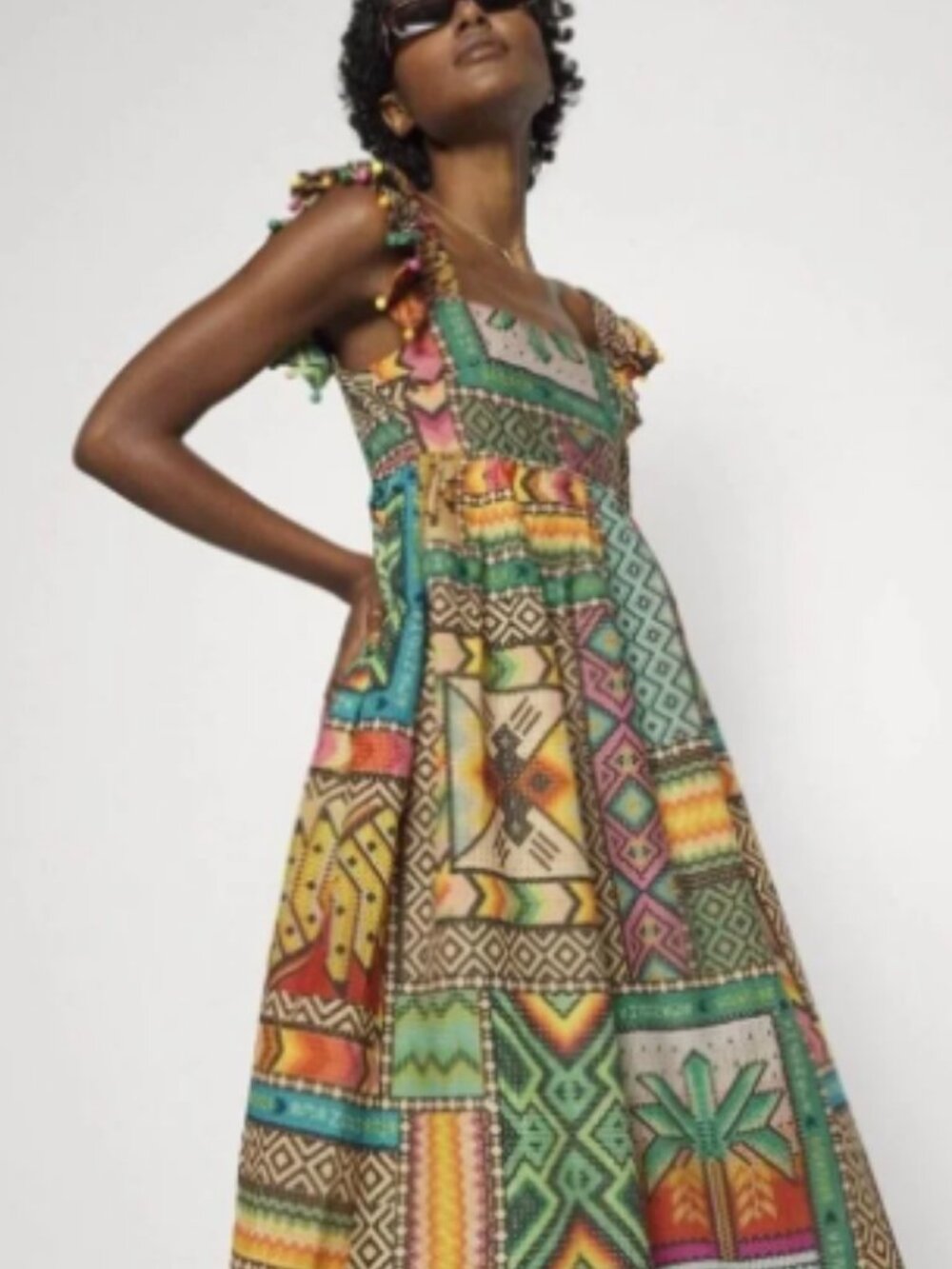 Farm Rio Banana Scarves Bohemian Sundress Sz Large MSRP $235 - Picture 3 of 10